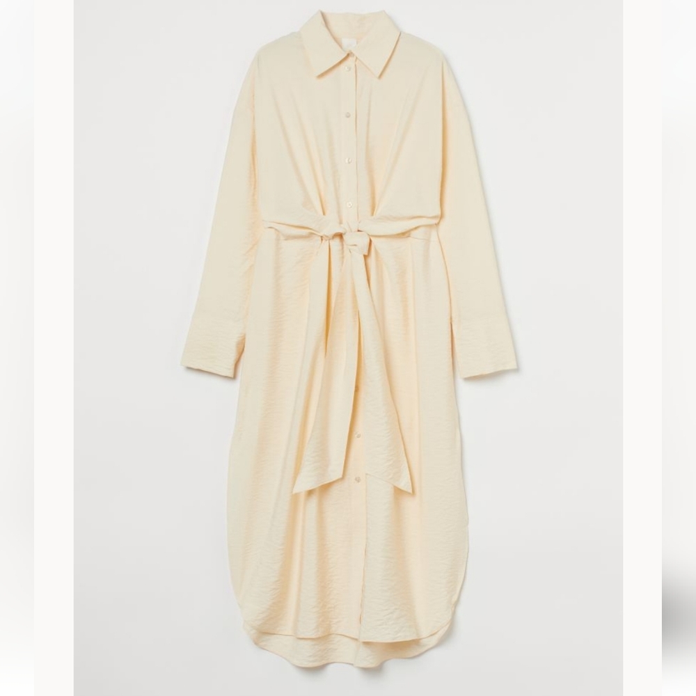H&M Tie Front Shirt Dress Size XS